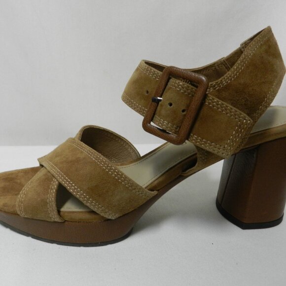 Donald Pliner Genisp Suede platform heels sandals w/ Buckle Women Size Sz 8.5 M - Picture 3 of 13